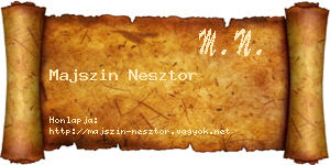 Majszin Nesztor névjegykártya